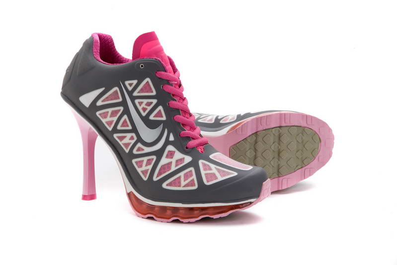 Nike Air Femmes D Amortissement Talons Bottes Gris Rose